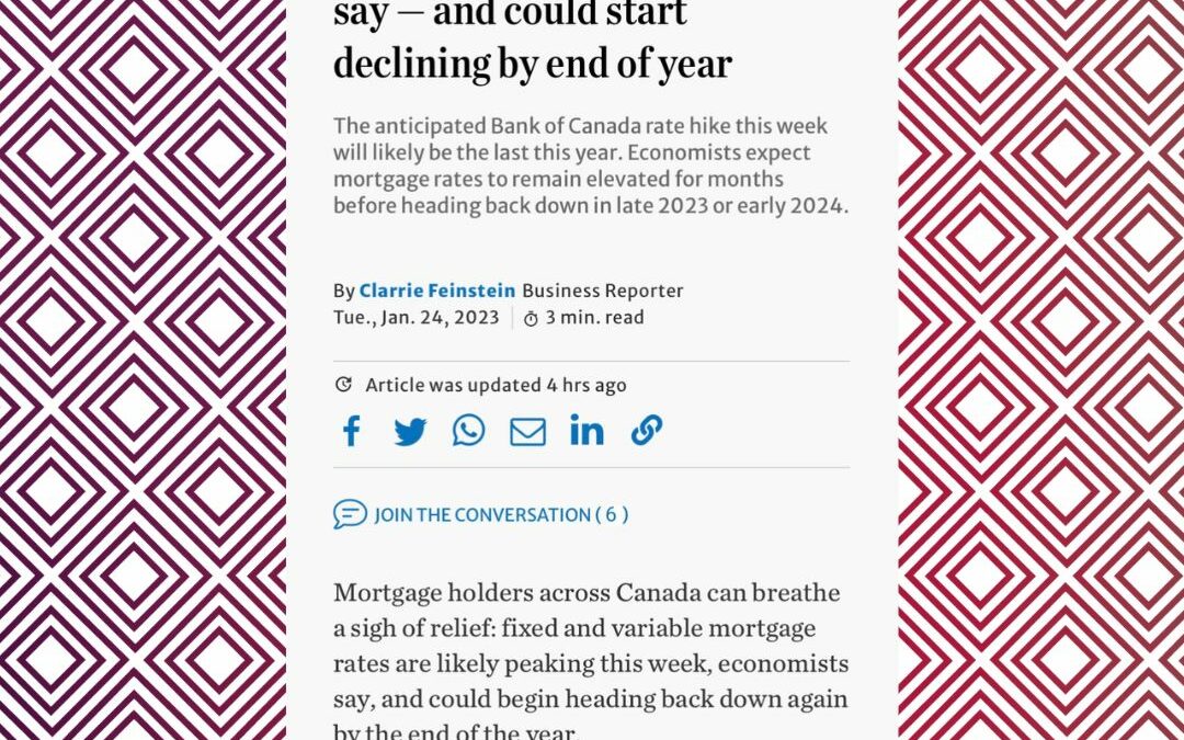 Have Mortgage Rates Peaked? Toronto Star